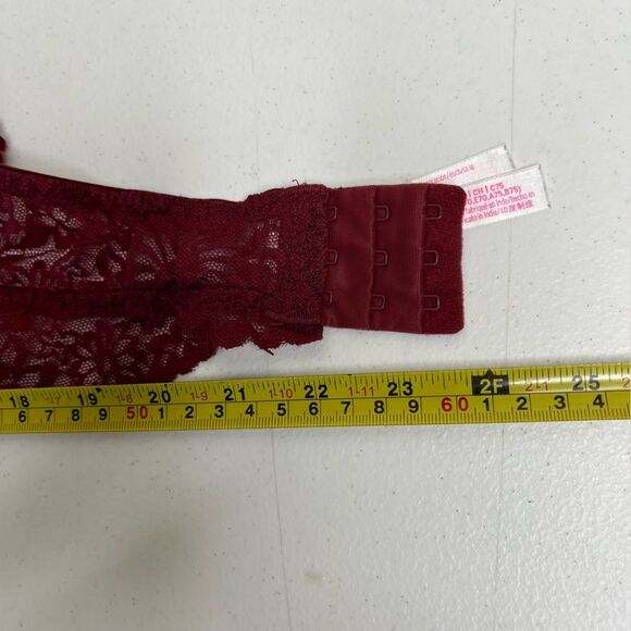 Victorias Secret Lace Bralette Burgundy Adjustable Halter Neck Lined Women Small - Picture 16 of 16